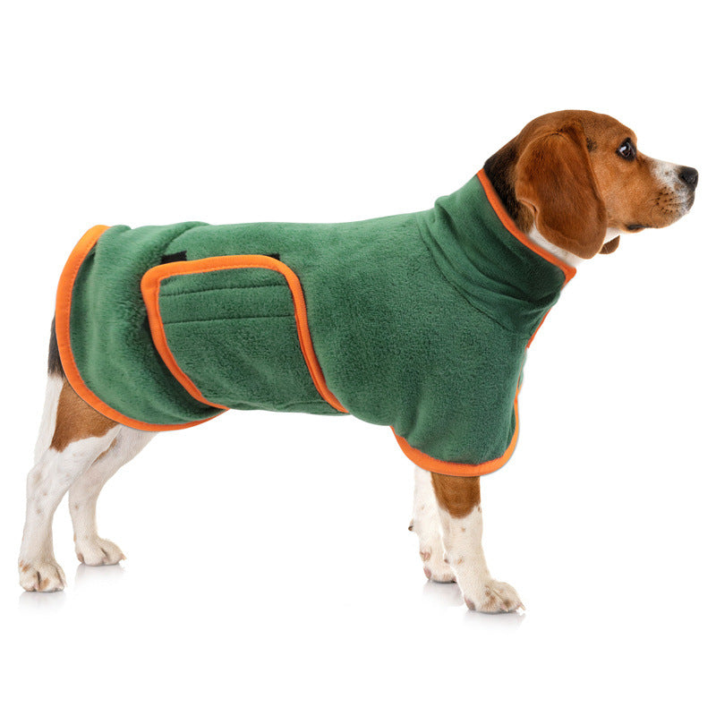 KFX-4133949 Microfiber Dog Bathrobe and Pet Drying Coat - Absorbent Towel for Medium to Large Dogs and Cats