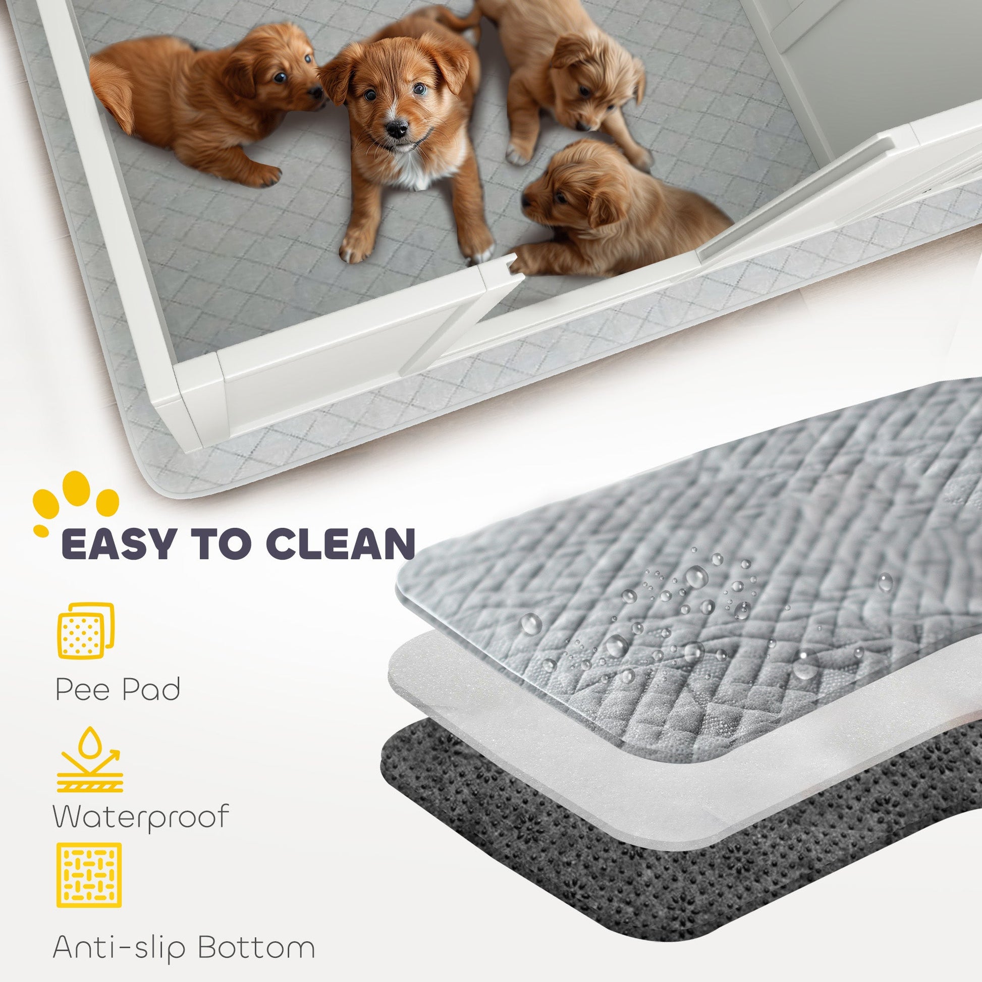 KFX-4135229 Whelping Box for Medium Dogs with Adjustable Light Stand and Removable Panels