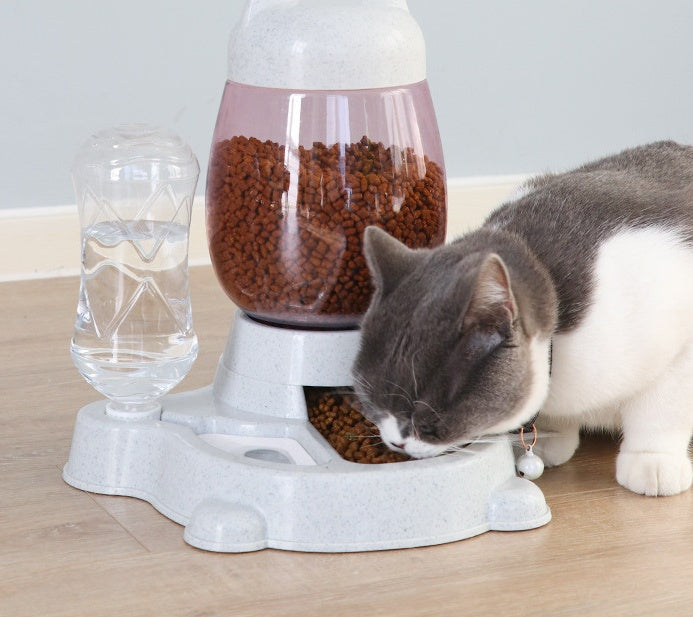 KFX-4135741 Automatic Pet Water Dispenser and Food Bowl for Cats and Small Dogs, Non-Wet Mouth Design, Anti-Overturning Base