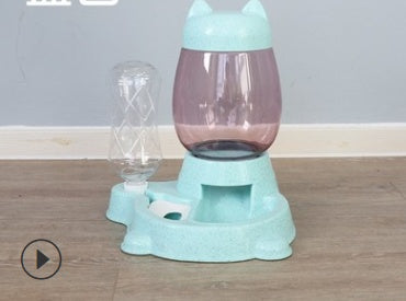 KFX-4135741 Automatic Pet Water Dispenser and Food Bowl for Cats and Small Dogs, Non-Wet Mouth Design, Anti-Overturning Base