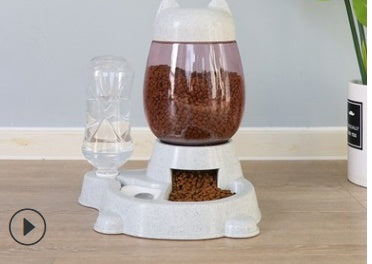 KFX-4135741 Automatic Pet Water Dispenser and Food Bowl for Cats and Small Dogs, Non-Wet Mouth Design, Anti-Overturning Base