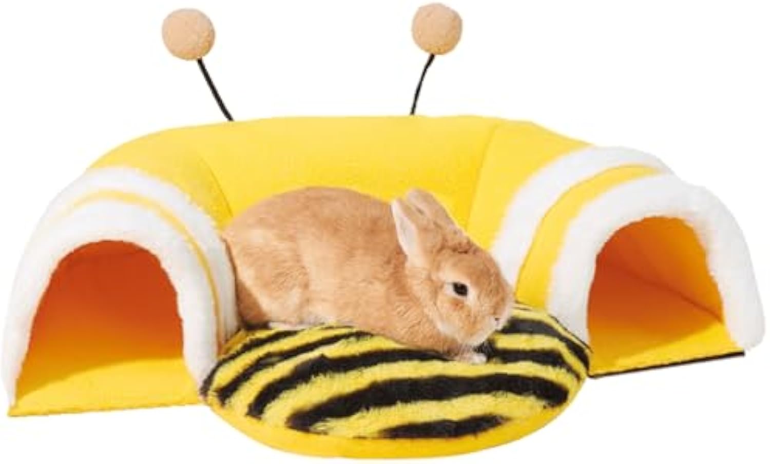 KFX-4139581 Soft Bee-Shaped Tunnel Bed for Small Animals, Removable Guinea Pig Tunnels and Tubes, Suitable for Rats, Hamsters, Hedgehogs, and Chinchillas