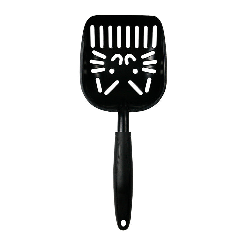 KFX-4140989 Large Cat Litter Scoop with Oblique and Cat Face Holes - Plastic Handle Cleaning Tool