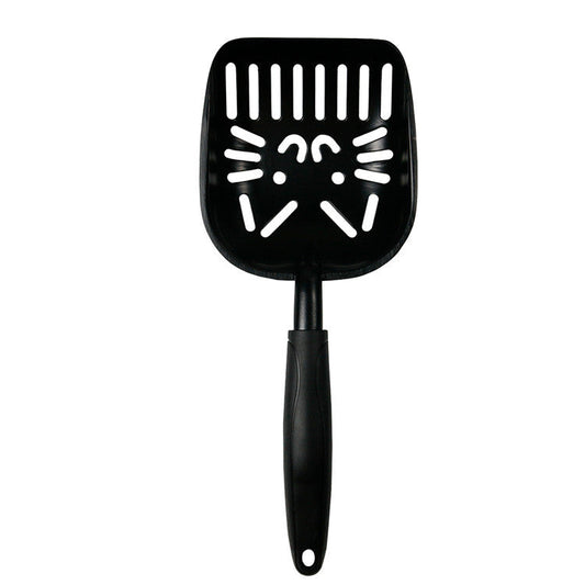 KFX-4140989 Large Cat Litter Scoop with Oblique and Cat Face Holes - Plastic Handle Cleaning Tool