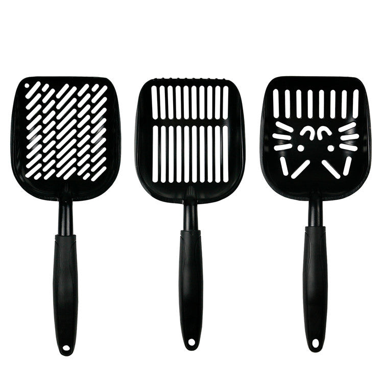 KFX-4140989 Large Cat Litter Scoop with Oblique and Cat Face Holes - Plastic Handle Cleaning Tool