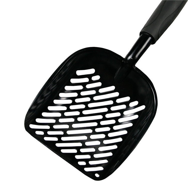 KFX-4140989 Large Cat Litter Scoop with Oblique and Cat Face Holes - Plastic Handle Cleaning Tool