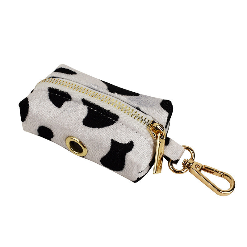 KFX-4141501 Cows Print Dog Collar Bow and Vest Set with Leash and Waste Bag