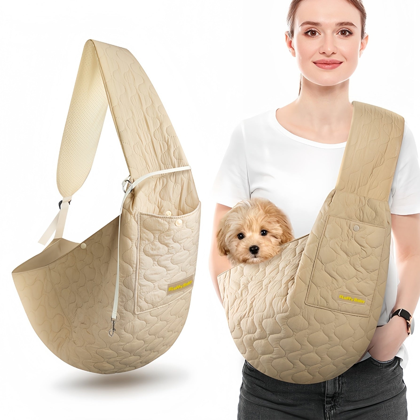 KFX-4141757 Stylish Canvas Cat Messenger Bag in Ivory White, Khaki, Black, and Gray