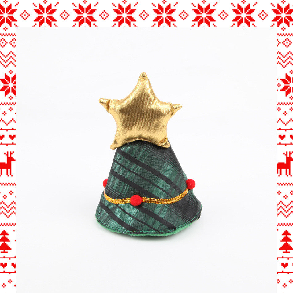KFX-4143677 Christmas Tree Cape Pet Costume with Star Hat for Cats - Small Clothes Suit