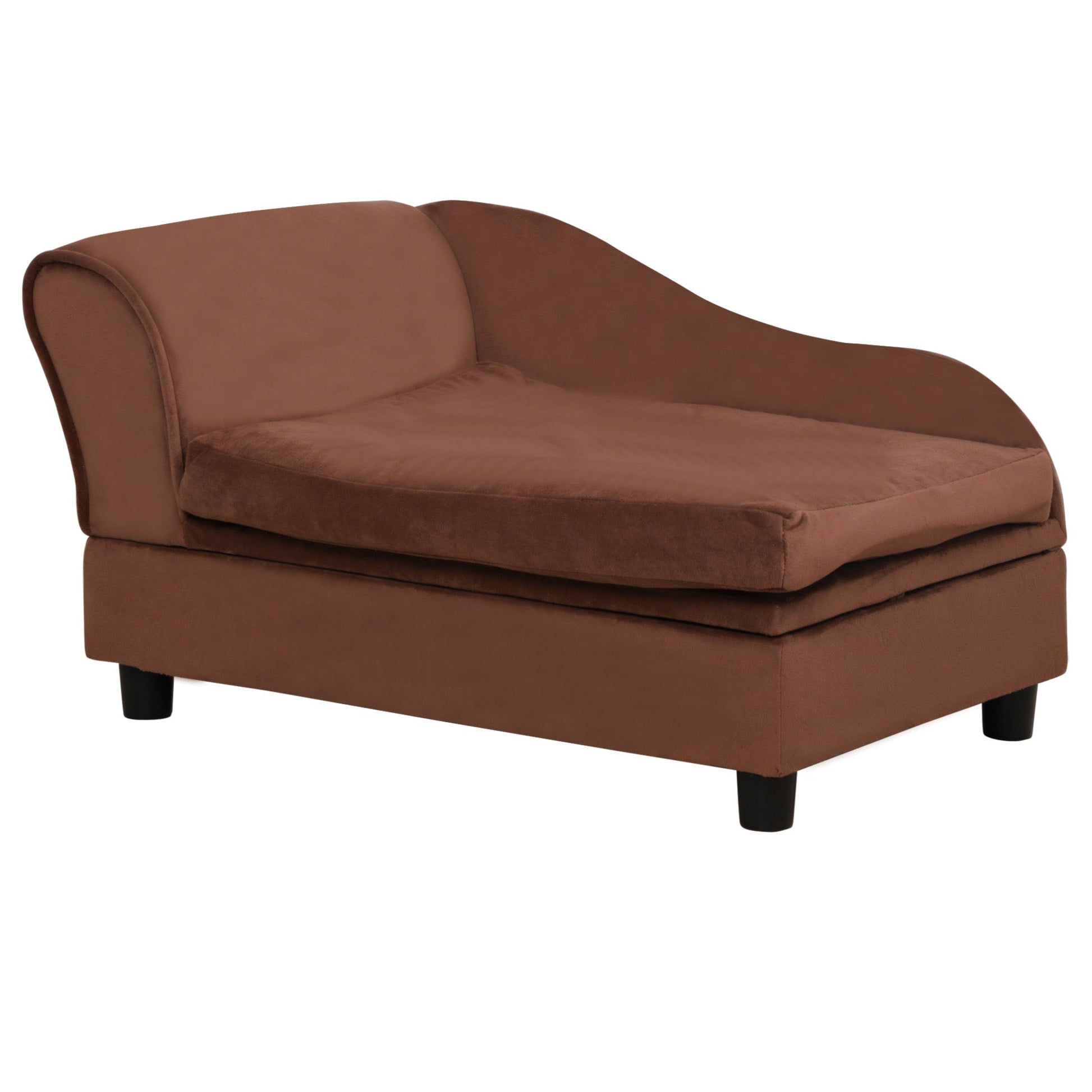 KFX-4143933 Cozy Pet Sofa Bed with Storage for Cats and Small Dogs - Brown