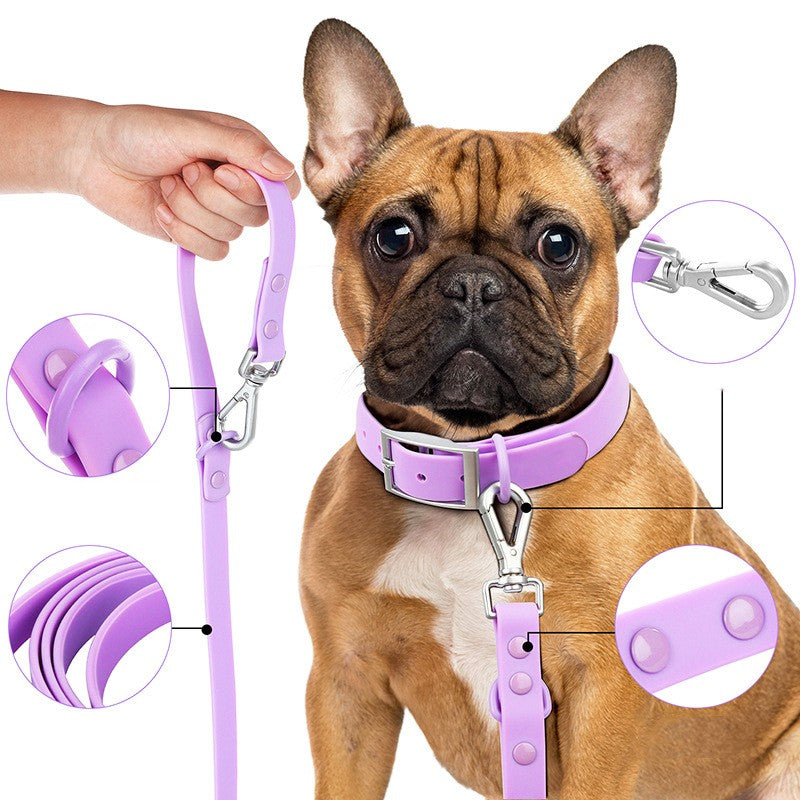 KFX-4144573 Double Layer Pet Chest Strap Set with PVC Traction Rope - Multiple Color Options Available