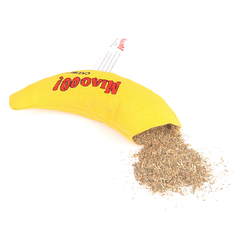 KFX-4144957 Catnip-Filled Banana Plush Toy for Fun and Playful Cats