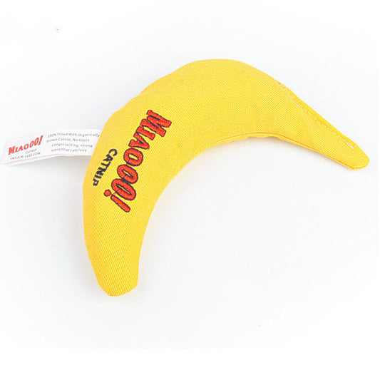 KFX-4144957 Catnip-Filled Banana Plush Toy for Fun and Playful Cats