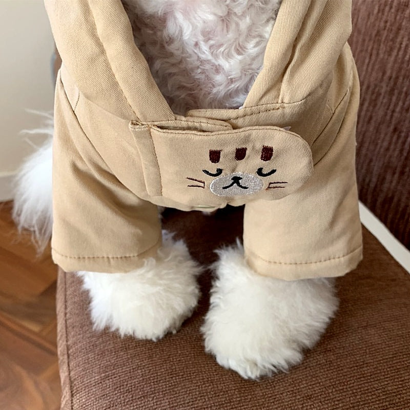 KFX-4145853 Small Pet Coat for Puppies and Kittens - Beige, Cloud Blue, Brown - Sizes XS to XL