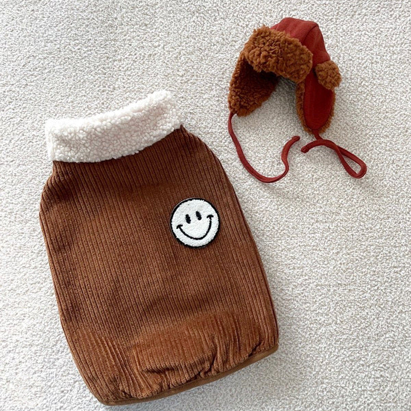 KFX-4145853 Small Pet Coat for Puppies and Kittens - Beige, Cloud Blue, Brown - Sizes XS to XL