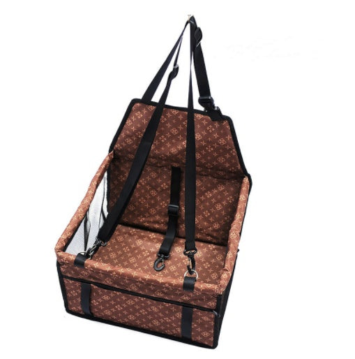 KFX-4147517 Waterproof Dog and Cat Car Seat Carrier for Small to Medium Pets with Adjustable Straps and Storage Pockets