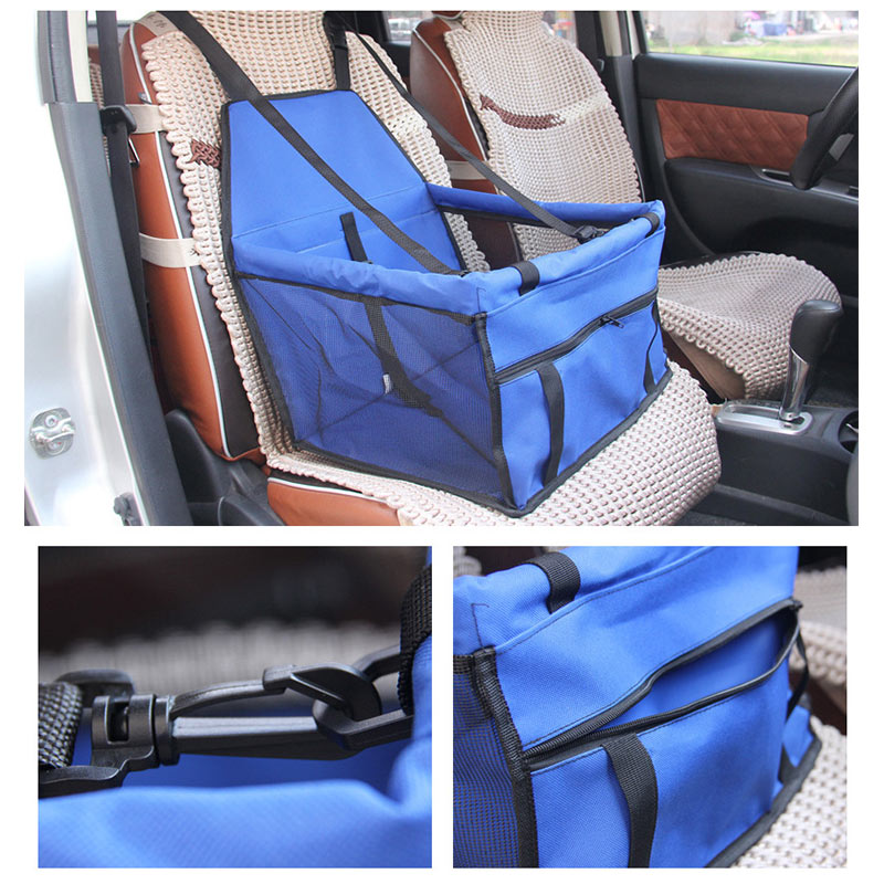 KFX-4147517 Waterproof Dog and Cat Car Seat Carrier for Small to Medium Pets with Adjustable Straps and Storage Pockets