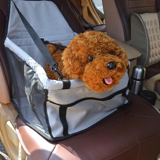 KFX-4147517 Waterproof Dog and Cat Car Seat Carrier for Small to Medium Pets with Adjustable Straps and Storage Pockets