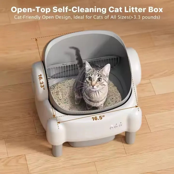 KFX-414867 Self-Cleaning Automatic Cat Litter Box with Large Capacity and Odor Control