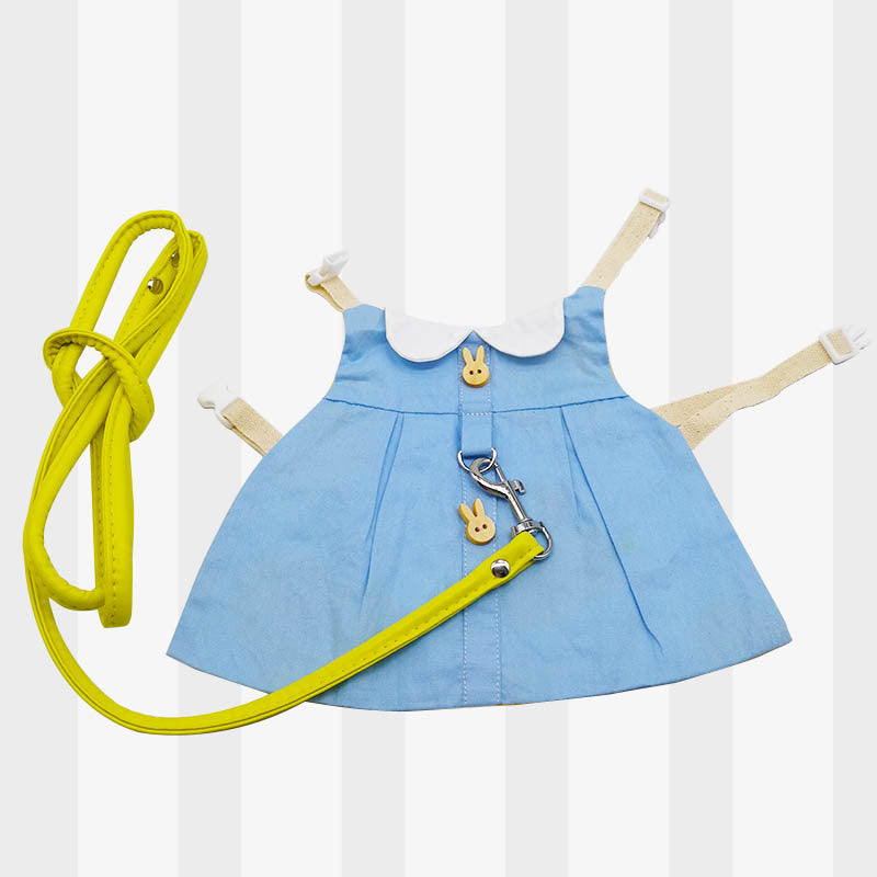 KFX-4149437 Lop-Eared Rabbit Outfit with Tow Rope - Cotton Bunny Clothes for All Sizes