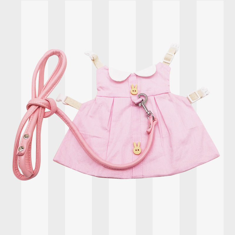 KFX-4149437 Lop-Eared Rabbit Outfit with Tow Rope - Cotton Bunny Clothes for All Sizes