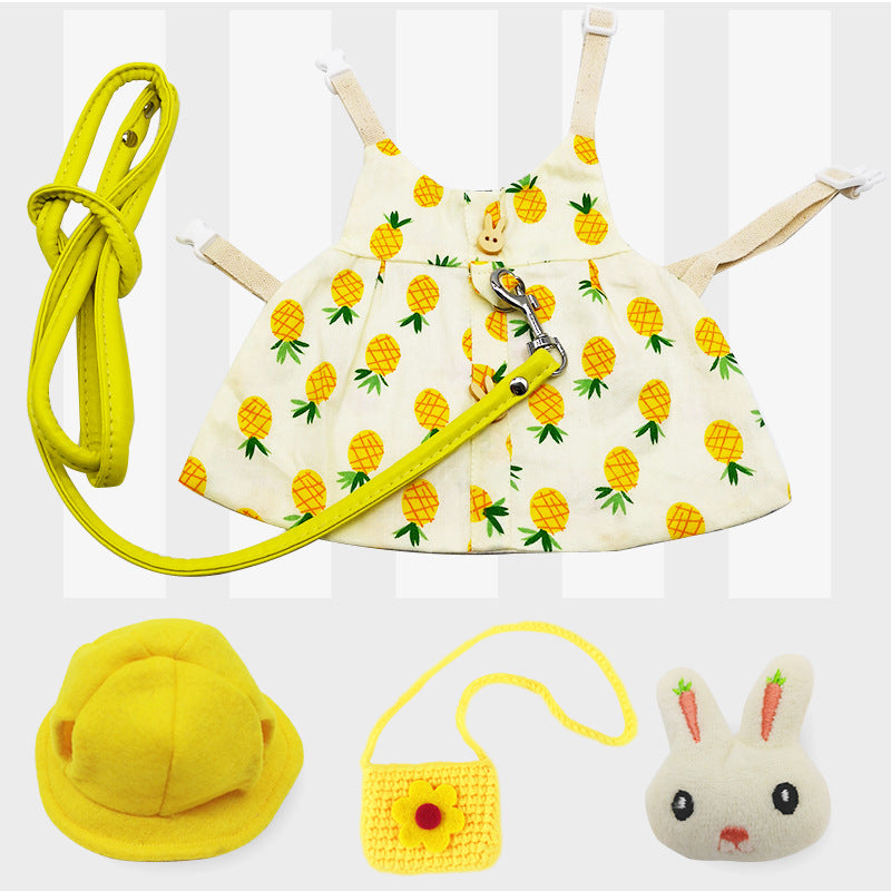 KFX-4149437 Lop-Eared Rabbit Outfit with Tow Rope - Cotton Bunny Clothes for All Sizes