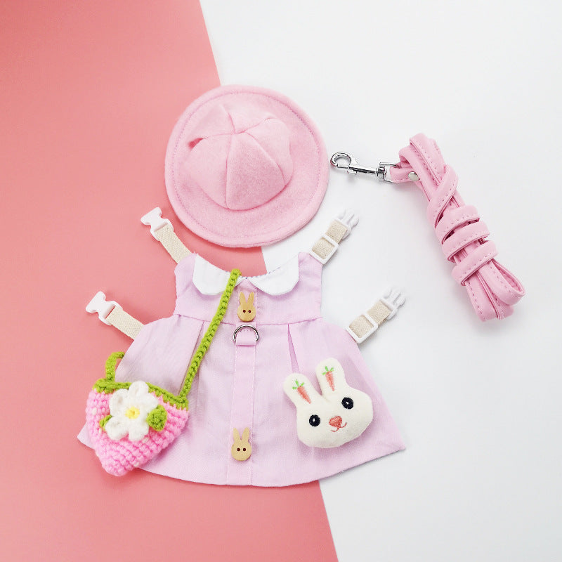 KFX-4149437 Lop-Eared Rabbit Outfit with Tow Rope - Cotton Bunny Clothes for All Sizes