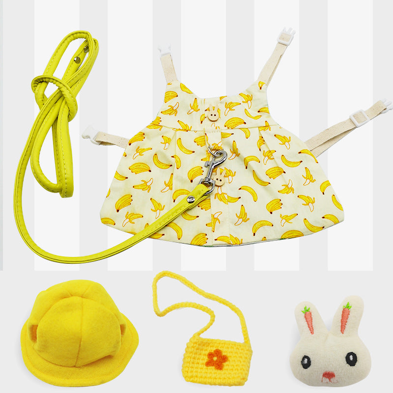 KFX-4149437 Lop-Eared Rabbit Outfit with Tow Rope - Cotton Bunny Clothes for All Sizes