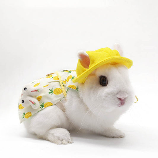 KFX-4149437 Lop-Eared Rabbit Outfit with Tow Rope - Cotton Bunny Clothes for All Sizes