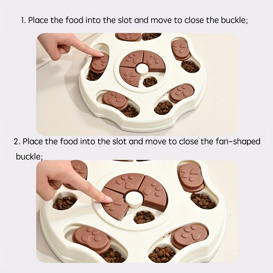 KFX-4151229 Interactive Slow Pet Feeding Bowl for Dogs and Cats - Non-Electric Training Game for Intelligence and Good Habits