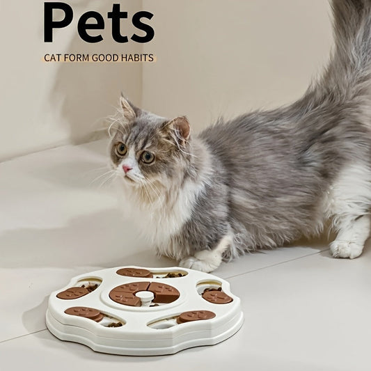 KFX-4151229 Interactive Slow Pet Feeding Bowl for Dogs and Cats - Non-Electric Training Game for Intelligence and Good Habits