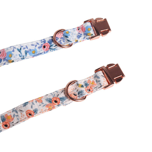 KFX-4153021 Fashionable Cotton Print Bow Collar for Dogs - Orange and Blue Options