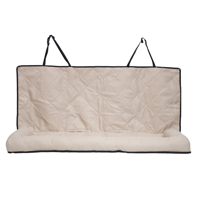 KFX-4153277 Khaki Cotton Dog Bed for Rear Car Use - Comfortable and Durable Mat