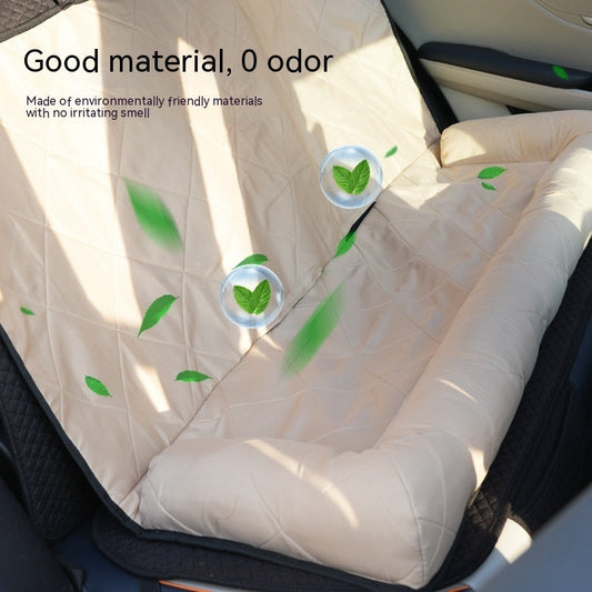 KFX-4153277 Khaki Cotton Dog Bed for Rear Car Use - Comfortable and Durable Mat