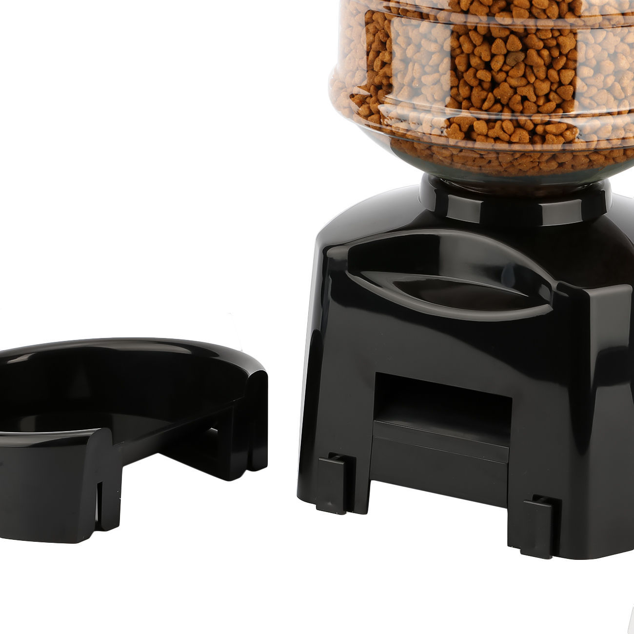 KFX-4154813 Automatic Pet Food Dispenser with Timing Function, 5.5L Capacity, Plastic Feed Container in Black and Red