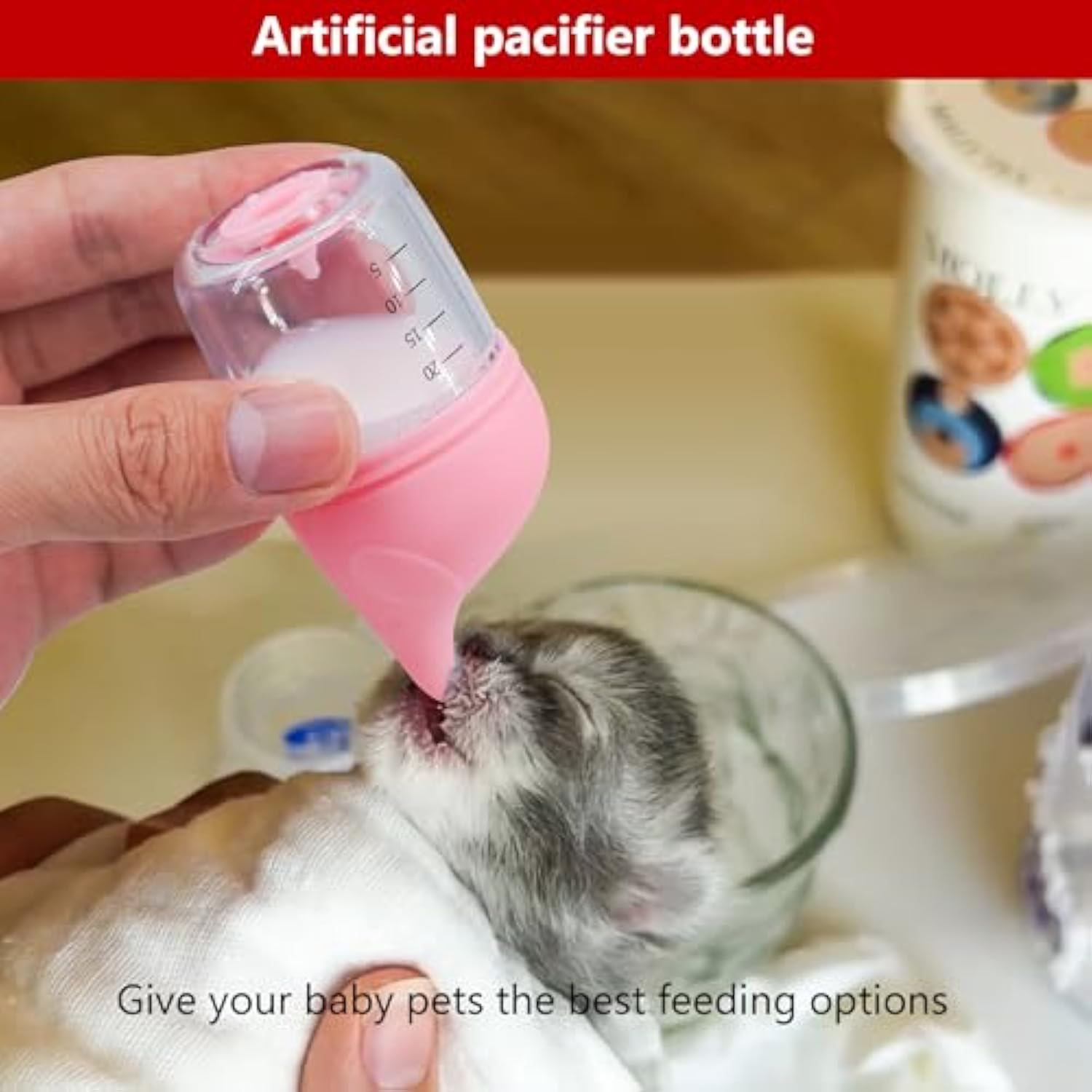 KFX-4158269 Soft Silicone Pet Nursing Bottle for Kittens and Puppies - Anti-Choking Design, Accurate Measurement Marks, Multiple Sizes