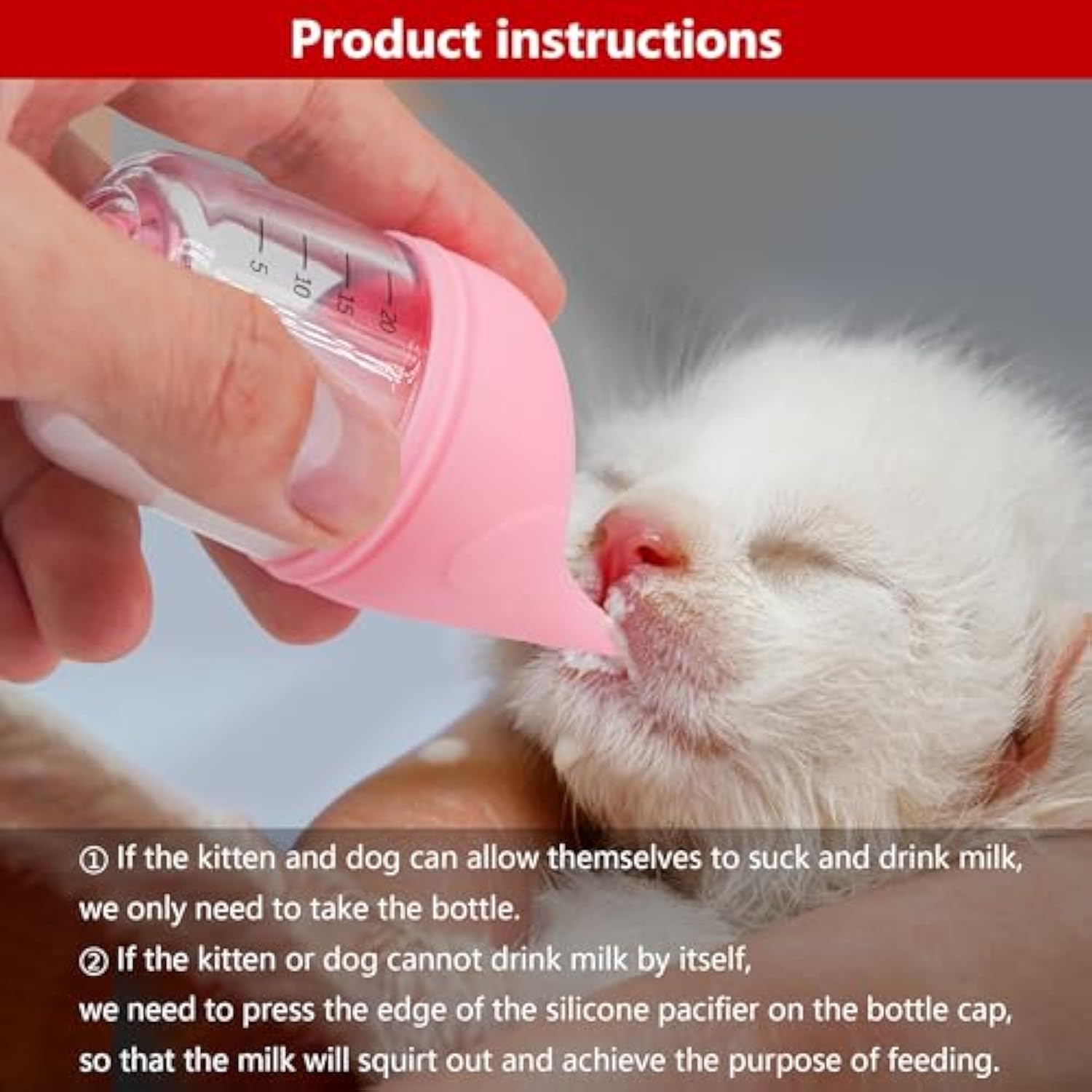 KFX-4158269 Soft Silicone Pet Nursing Bottle for Kittens and Puppies - Anti-Choking Design, Accurate Measurement Marks, Multiple Sizes