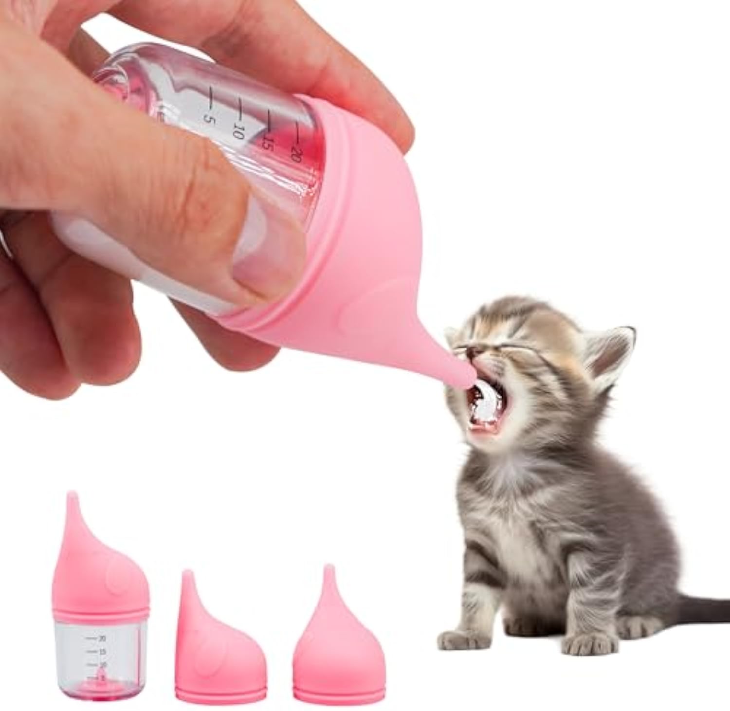 KFX-4158269 Soft Silicone Pet Nursing Bottle for Kittens and Puppies - Anti-Choking Design, Accurate Measurement Marks, Multiple Sizes