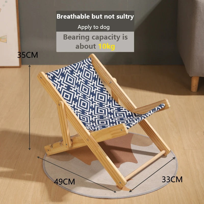 KFX-4158397 Solid Wood Cat Climbing Frame Recliner in Canvas and Sisal Styles