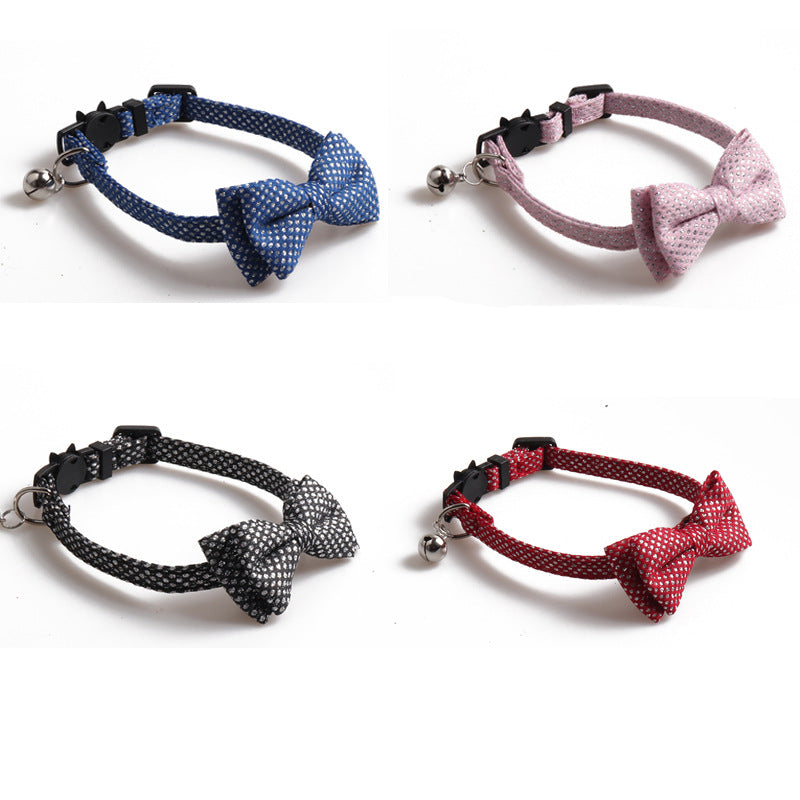 KFX-4158781 Shiny Bow Tie Cat Collar - Stylish Casual Accessory for All Seasons