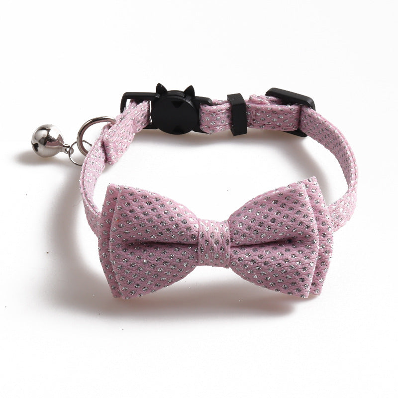 KFX-4158781 Shiny Bow Tie Cat Collar - Stylish Casual Accessory for All Seasons