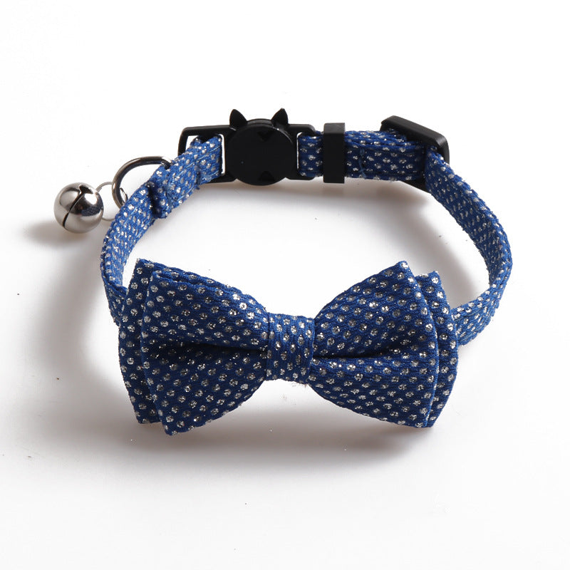 KFX-4158781 Shiny Bow Tie Cat Collar - Stylish Casual Accessory for All Seasons