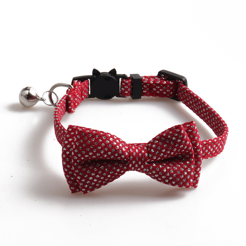 KFX-4158781 Shiny Bow Tie Cat Collar - Stylish Casual Accessory for All Seasons