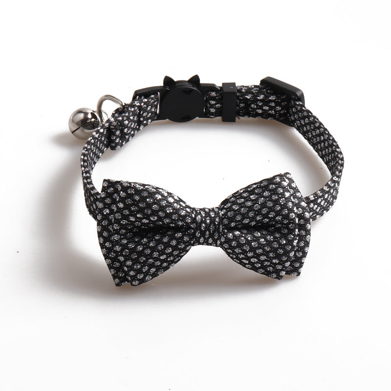 KFX-4158781 Shiny Bow Tie Cat Collar - Stylish Casual Accessory for All Seasons