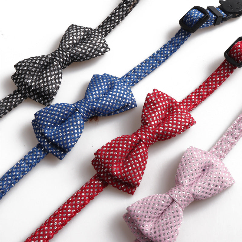 KFX-4158781 Shiny Bow Tie Cat Collar - Stylish Casual Accessory for All Seasons