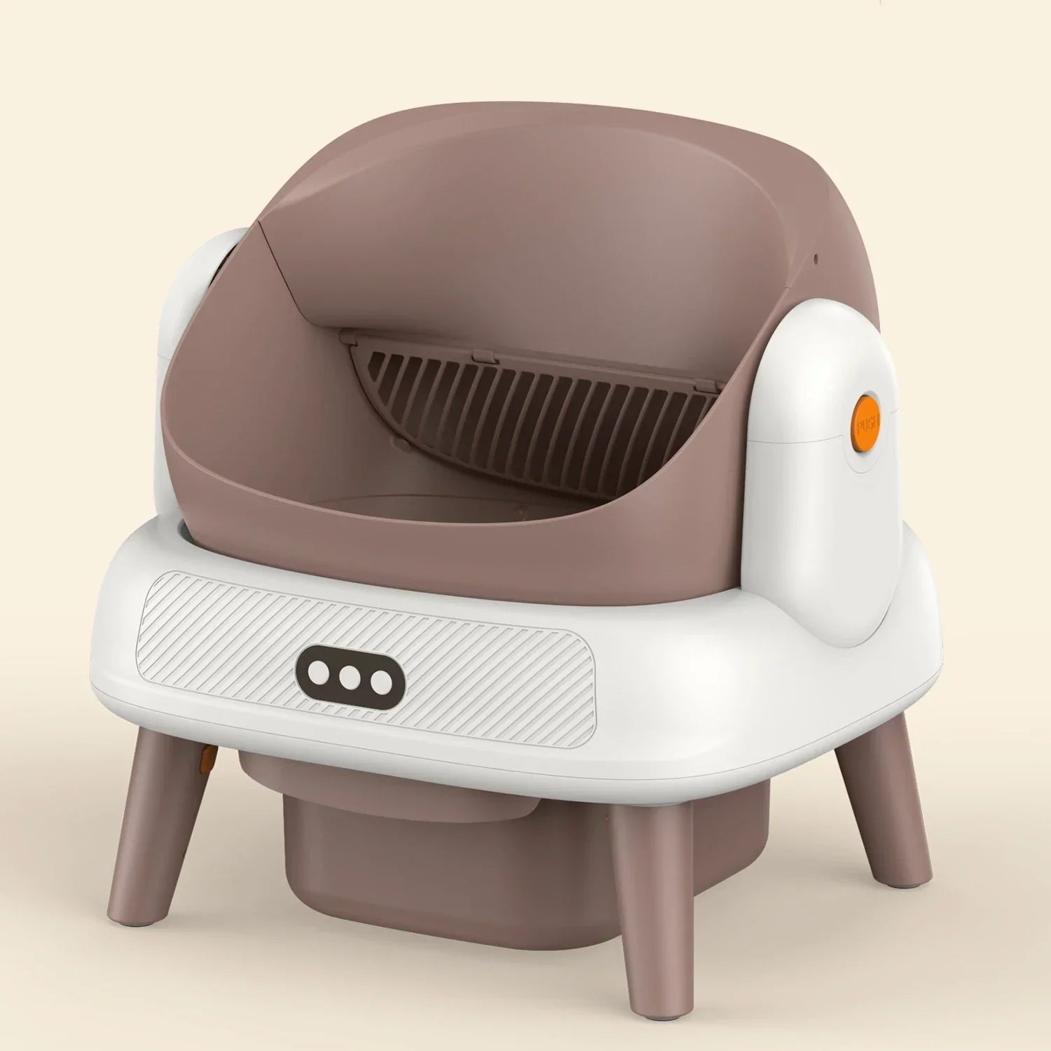 KFX-416019 Automatic Cat Litter Box with Large Capacity - Easy Clean Stainless Steel and Plastic Design