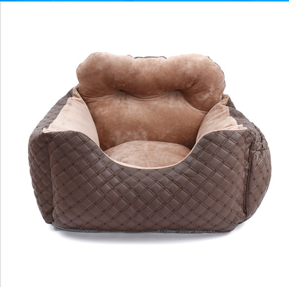 KFX-4160829 Portable Pet Dog Car Kennel with Cushion - Available in Gray, Pink, and Brown