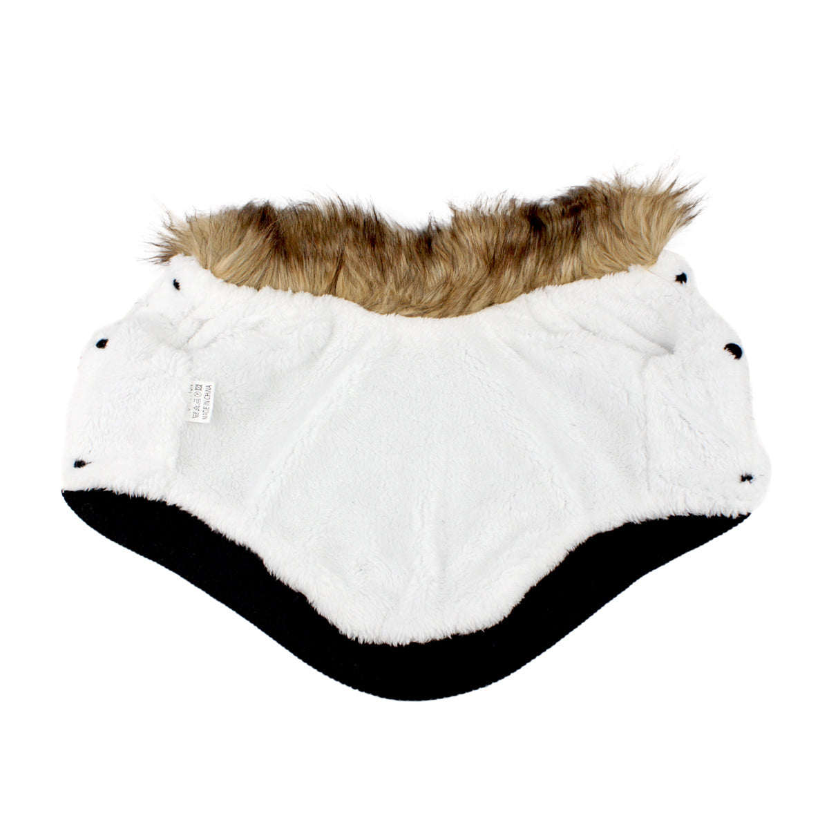 KFX-4160957 Faux Fur Collar Double-Pocket PU Leather Coat for Dogs - Available in Wine Red and Black