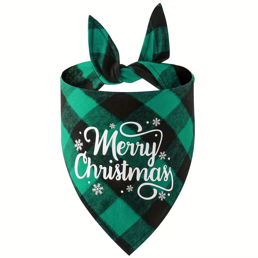 KFX-4162365 Plaid Christmas Triangular Pet Scarf in Various Holiday Designs