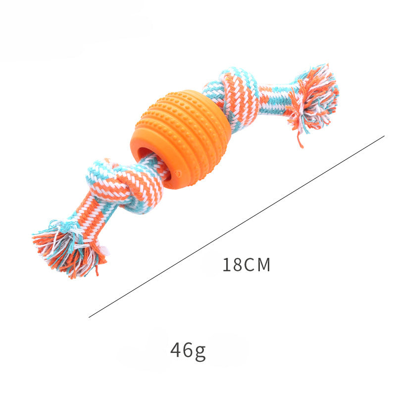 KFX-4164029 Durable Dog Chew Toy with Rope for Teeth Cleaning and Oral Health Protection - Blue